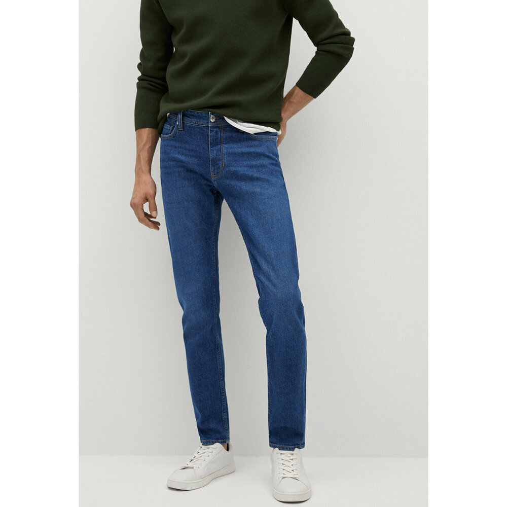 Mango Man's Jan Slim Fit Dark Jeans In Blue Size 36 NWT